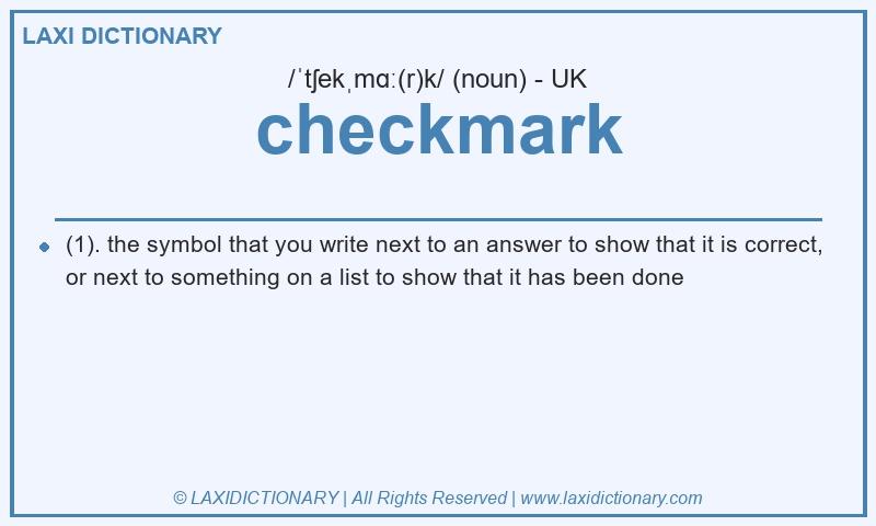 Definition checkmark in British English