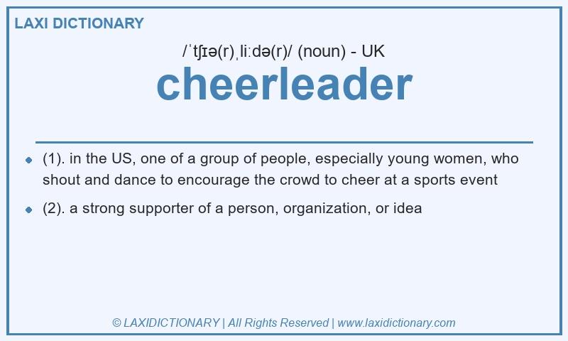 Definition cheerleader in British English