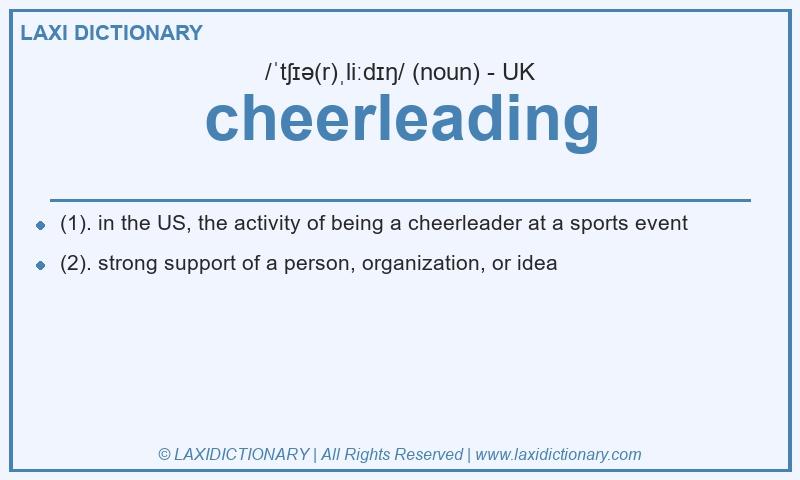 Definition cheerleading in British English