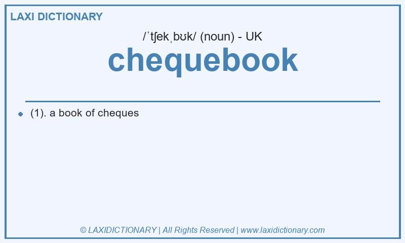 Definition chequebook in British English