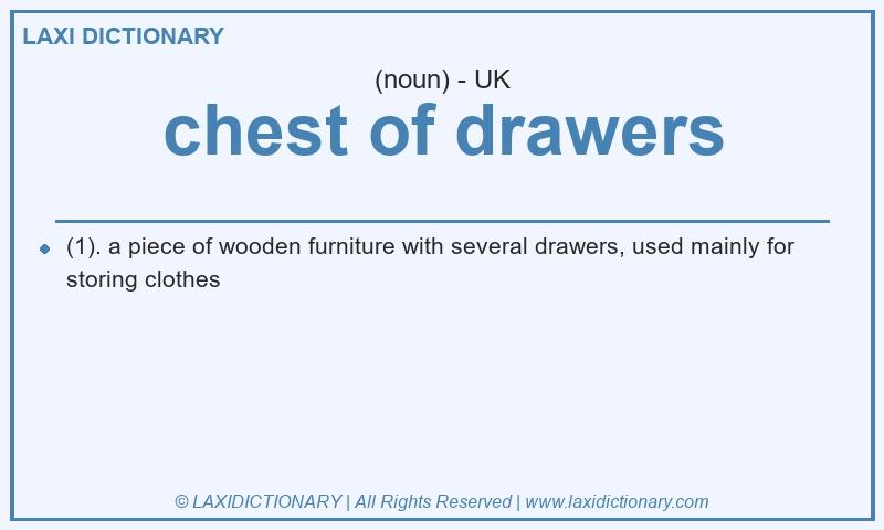 Definition chest of drawers in British English