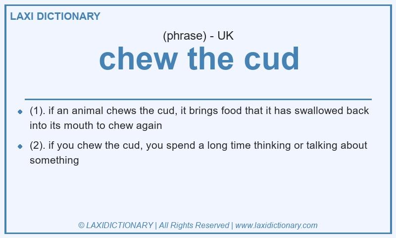 Definition chew the cud in British English