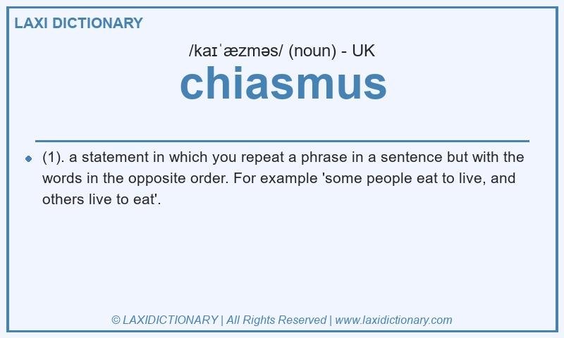 Definition chiasmus in British English