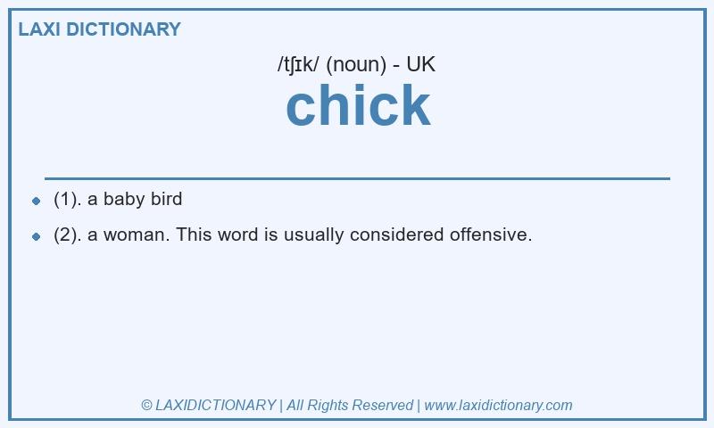 Definition chick in British English