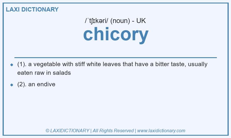 Definition chicory in British English