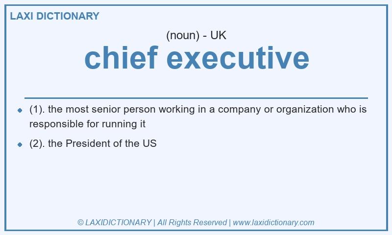 Definition chief executive in British English