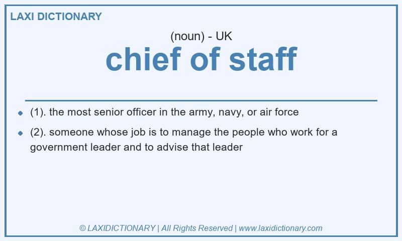 Definition chief of staff in British English