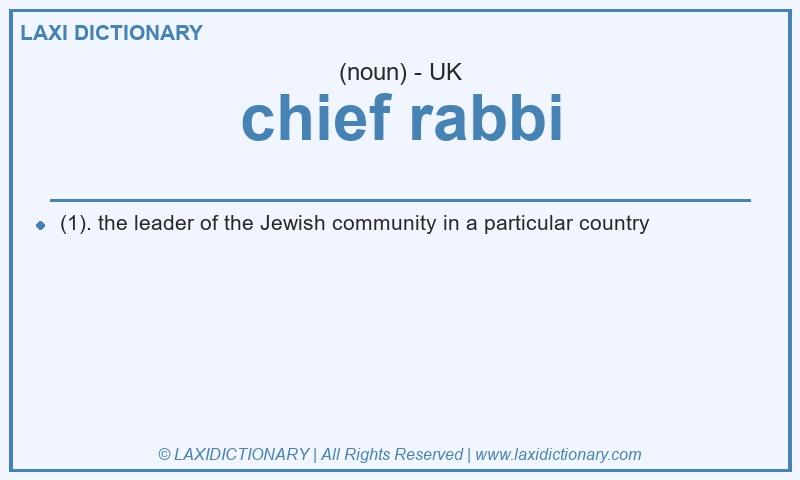 Definition chief rabbi in British English