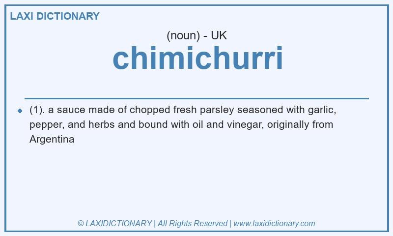 Definition chimichurri in British English