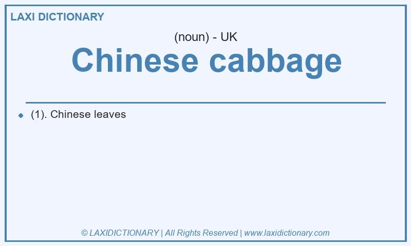 Definition Chinese cabbage in British English