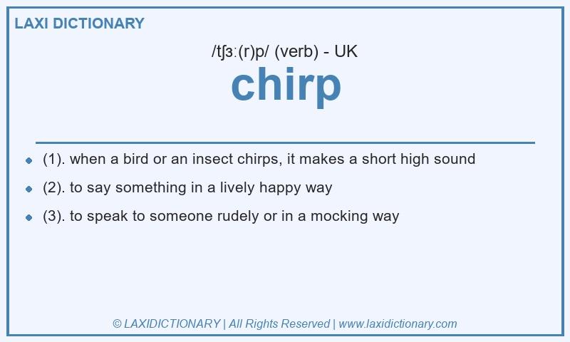 Definition chirp in British English