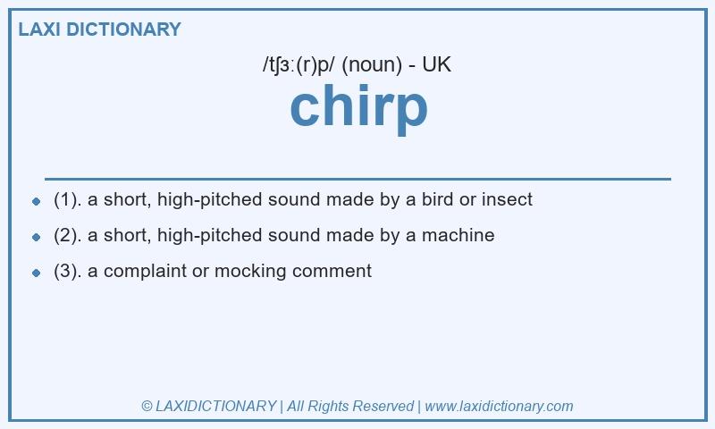 Definition chirp in British English