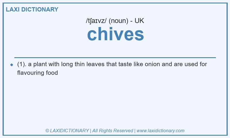 Definition chives in British English