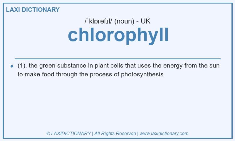 Definition chlorophyll in British English