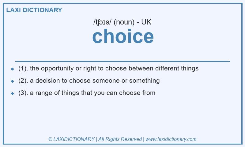 Definition choice in British English