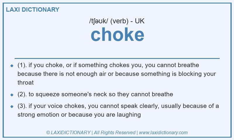Definition choke in British English