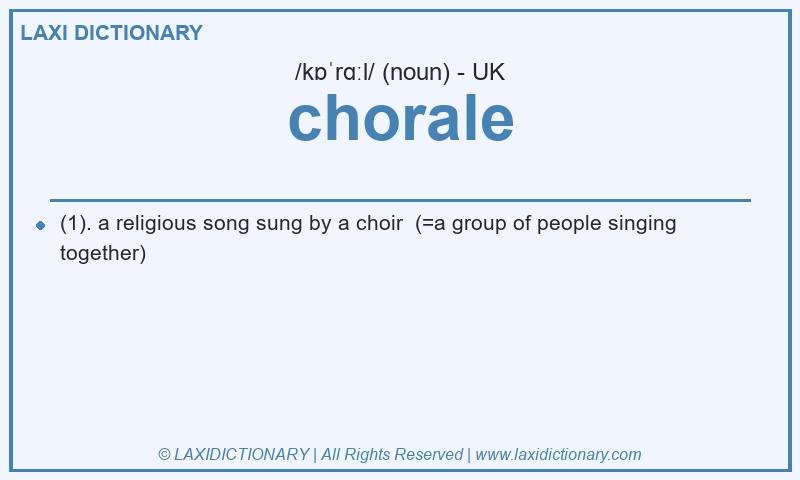 Definition chorale in British English