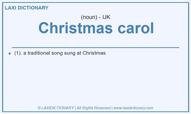 Definition Christmas carol in British English