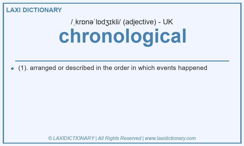 Definition chronological in British English