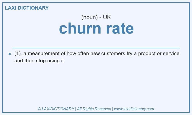 Definition churn rate in British English