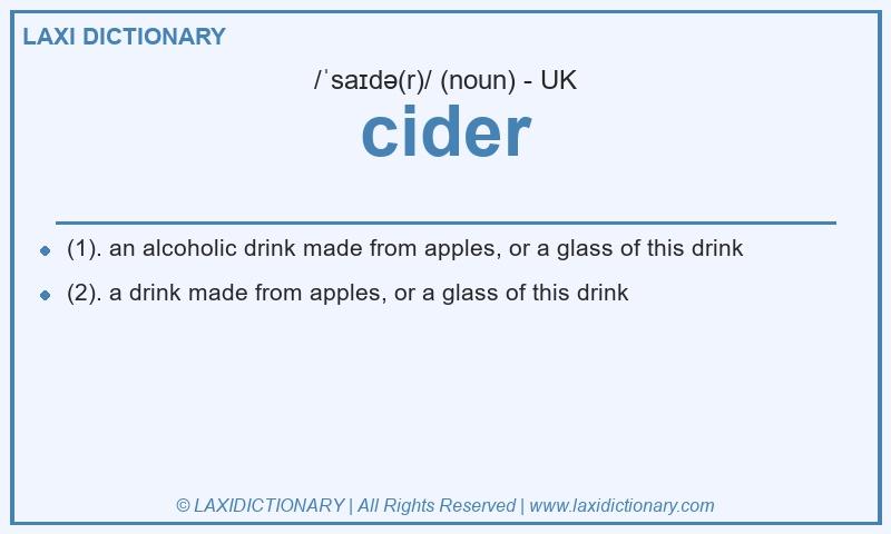 Definition cider in British English
