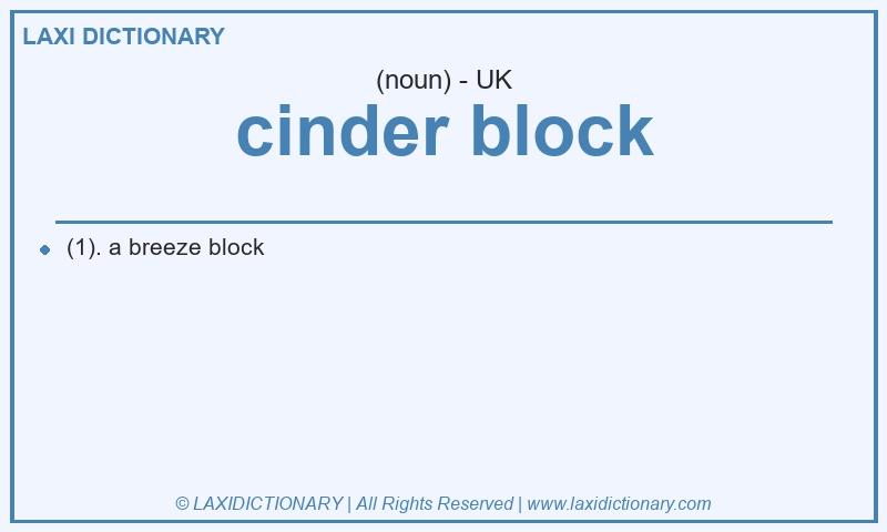 Definition cinder block in British English