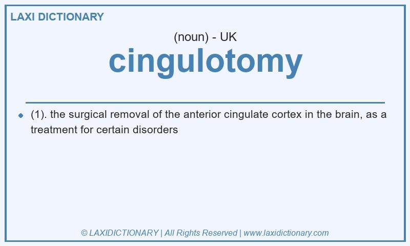 Definition cingulotomy in British English