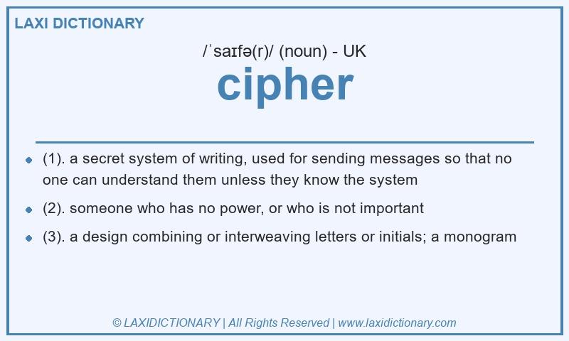 Definition cipher in British English