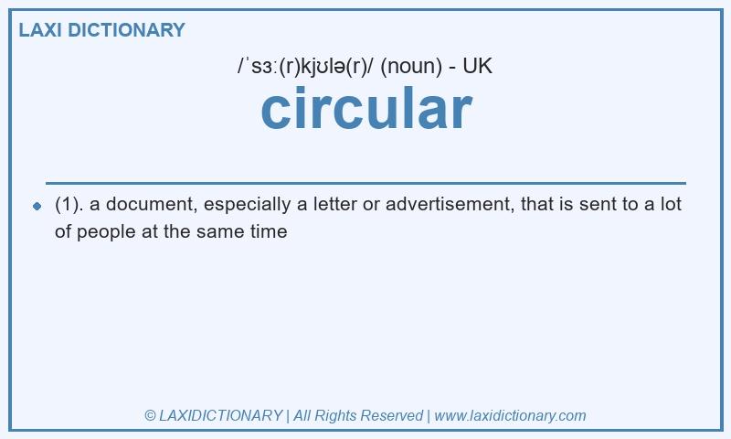 Definition circular in British English