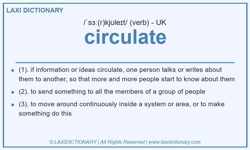 Definition circulate in British English