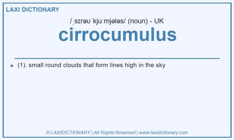 Definition cirrocumulus in British English