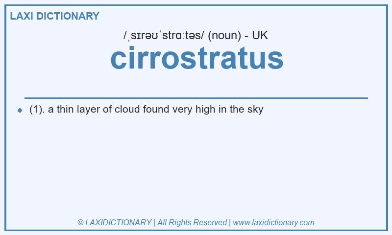 Definition cirrostratus in British English