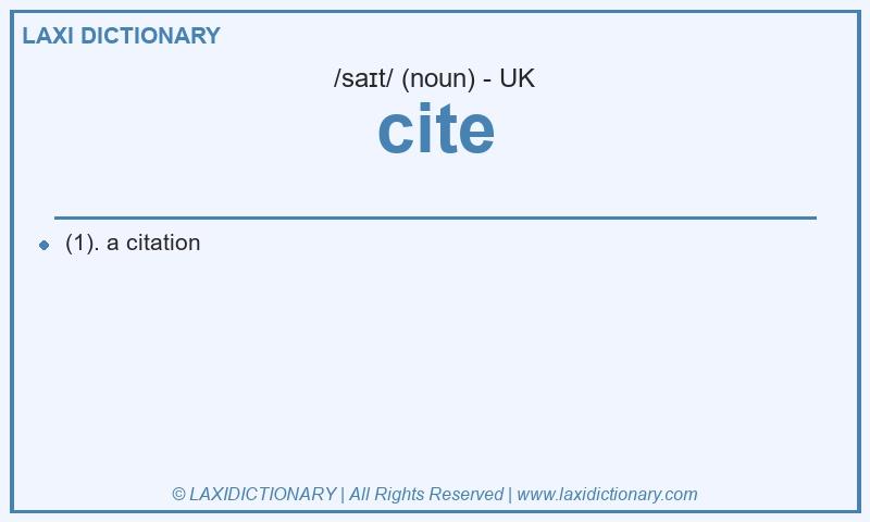 Definition cite in British English
