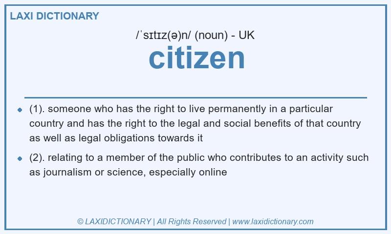 Definition citizen in British English