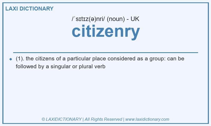 Definition citizenry in British English
