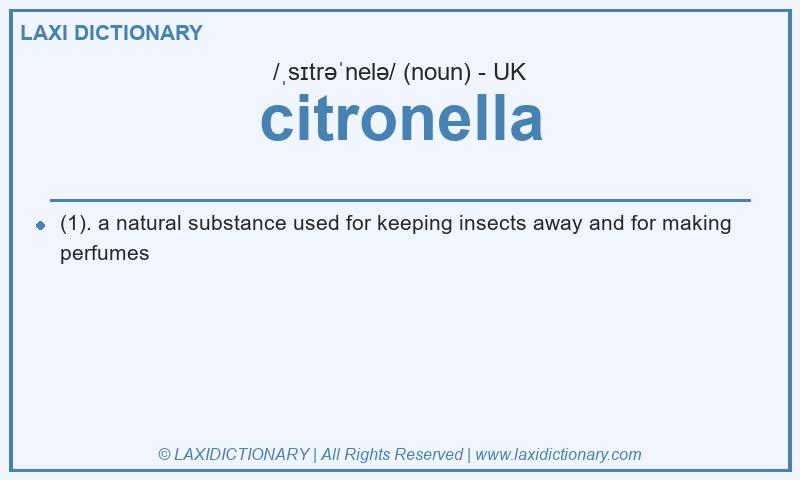 Definition citronella in British English