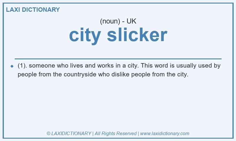 Definition city slicker in British English