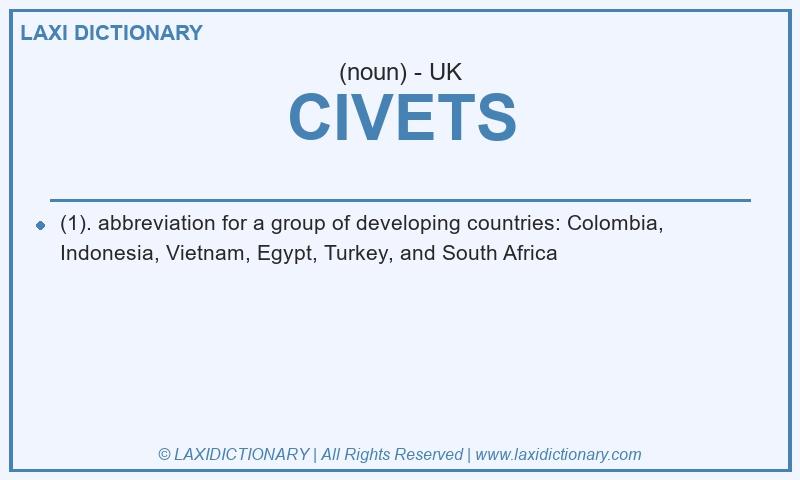 Definition CIVETS in British English