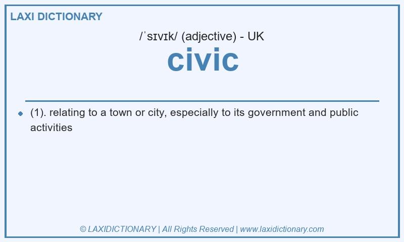 Definition civic in British English