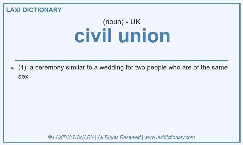 Definition civil union in British English