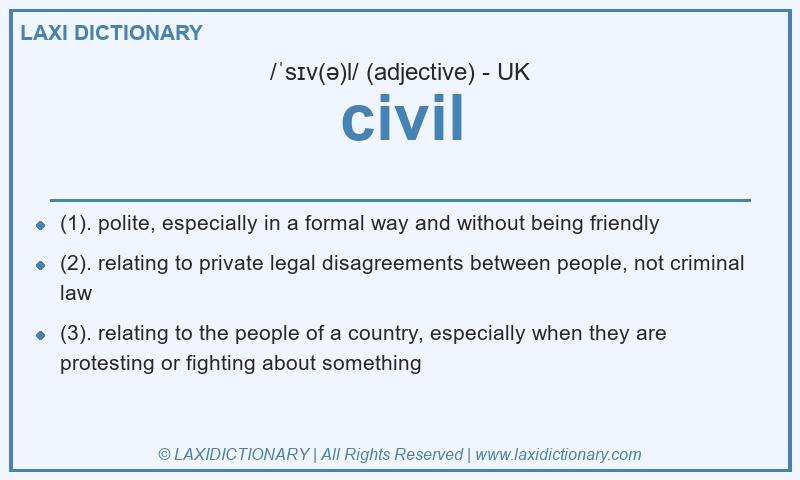 Definition civil in British English