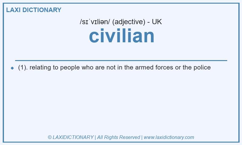 Definition civilian in British English