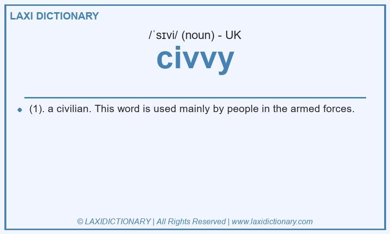 Definition civvy in British English