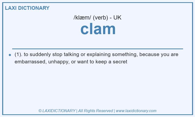 Definition clam in British English
