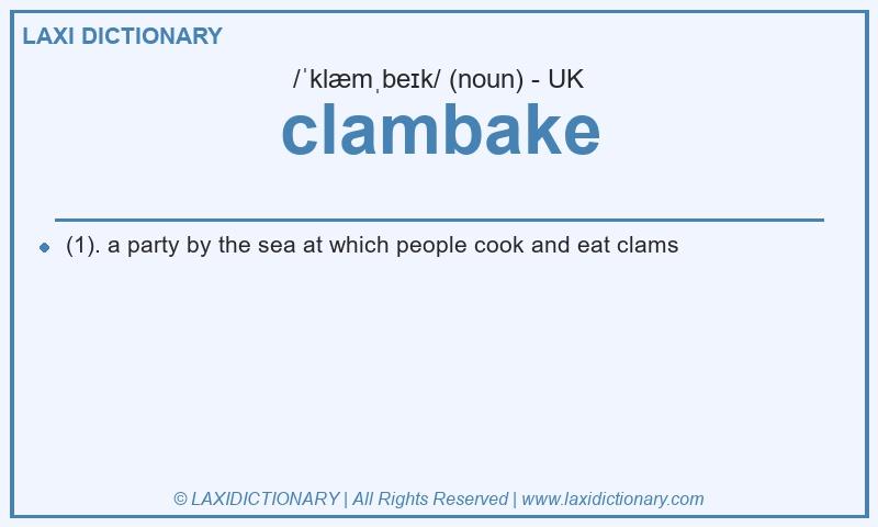 Definition clambake in British English