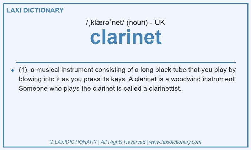 Definition clarinet in British English