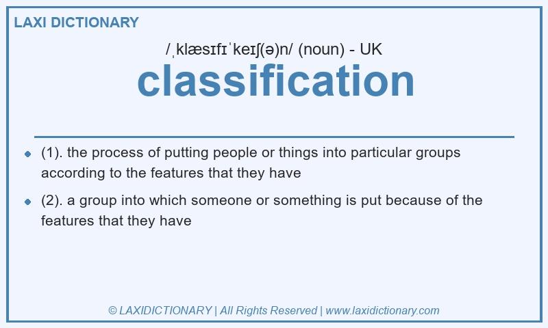 Definition classification in British English