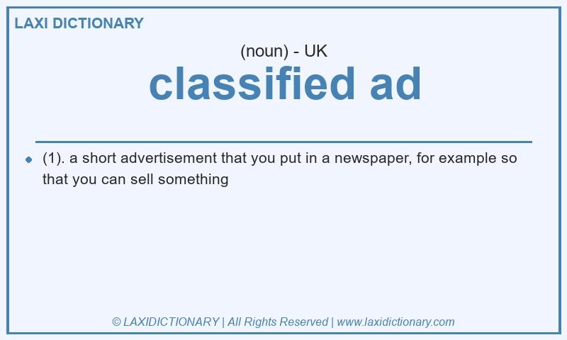 Definition classified ad in British English