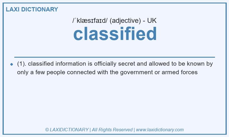 Definition classified in British English