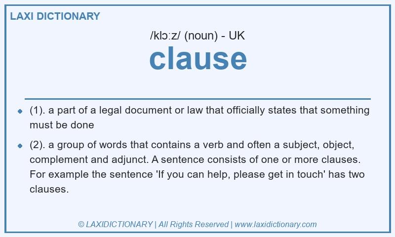 Definition clause in British English